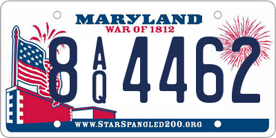 MD license plate 8AQ4462