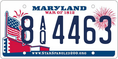 MD license plate 8AQ4463