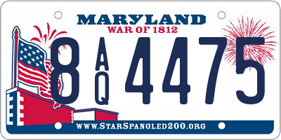 MD license plate 8AQ4475