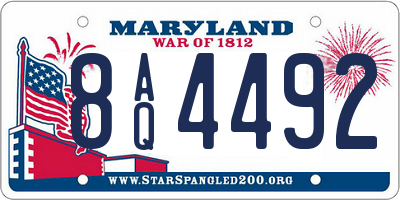MD license plate 8AQ4492