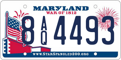 MD license plate 8AQ4493