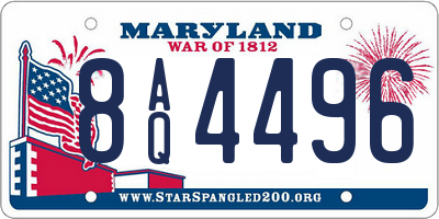 MD license plate 8AQ4496