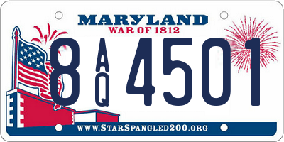 MD license plate 8AQ4501
