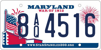 MD license plate 8AQ4516