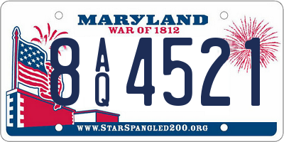 MD license plate 8AQ4521