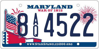 MD license plate 8AQ4522