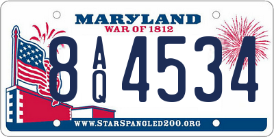 MD license plate 8AQ4534