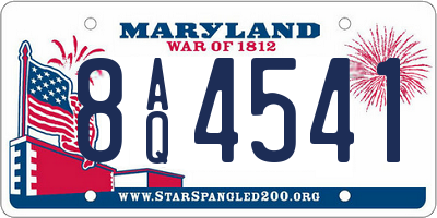 MD license plate 8AQ4541