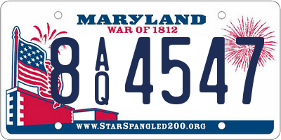 MD license plate 8AQ4547