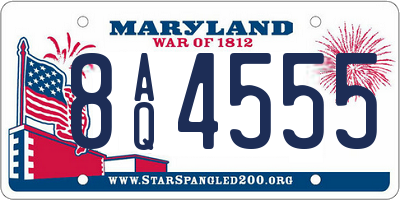 MD license plate 8AQ4555