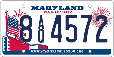 MD license plate 8AQ4572