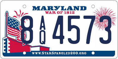 MD license plate 8AQ4573
