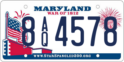 MD license plate 8AQ4578
