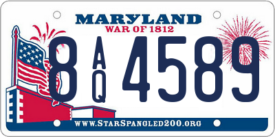 MD license plate 8AQ4589