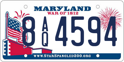 MD license plate 8AQ4594