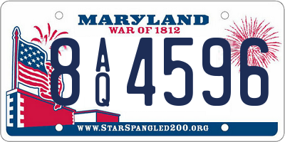 MD license plate 8AQ4596