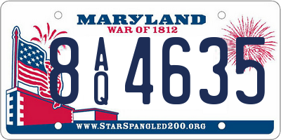 MD license plate 8AQ4635