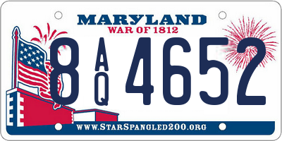 MD license plate 8AQ4652