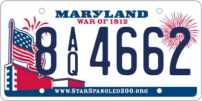 MD license plate 8AQ4662