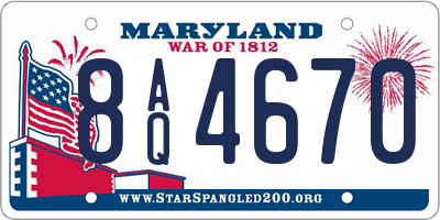 MD license plate 8AQ4670
