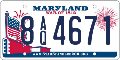 MD license plate 8AQ4671