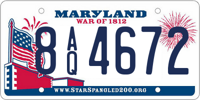 MD license plate 8AQ4672