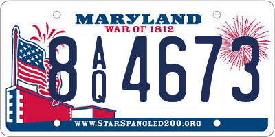 MD license plate 8AQ4673