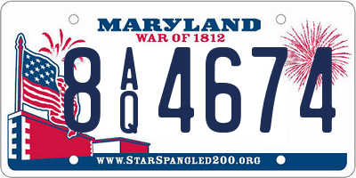 MD license plate 8AQ4674