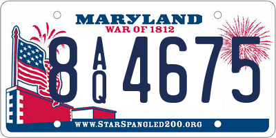 MD license plate 8AQ4675