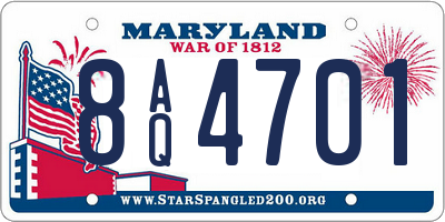 MD license plate 8AQ4701