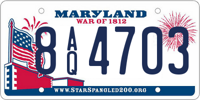 MD license plate 8AQ4703