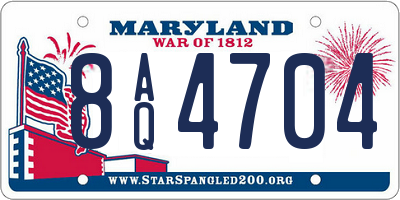 MD license plate 8AQ4704