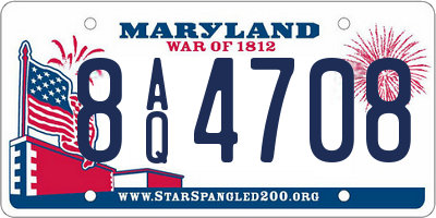 MD license plate 8AQ4708