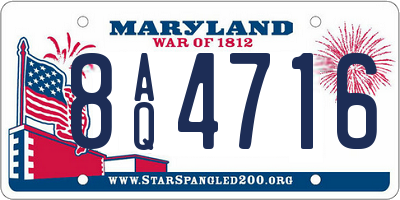 MD license plate 8AQ4716