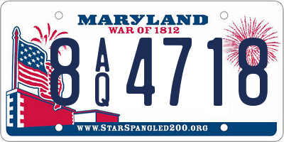 MD license plate 8AQ4718