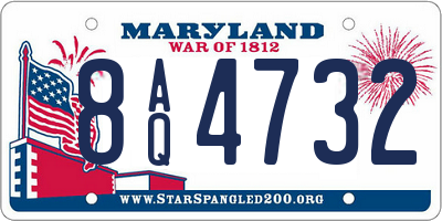 MD license plate 8AQ4732