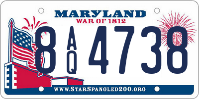 MD license plate 8AQ4738