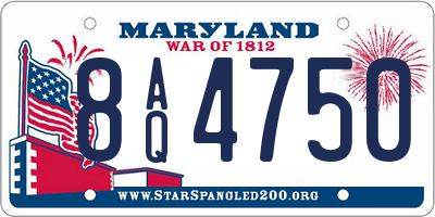 MD license plate 8AQ4750