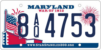 MD license plate 8AQ4753