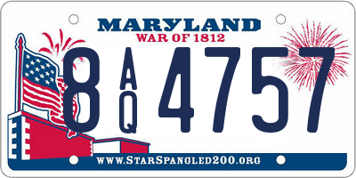 MD license plate 8AQ4757