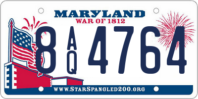 MD license plate 8AQ4764
