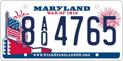 MD license plate 8AQ4765