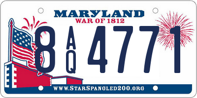 MD license plate 8AQ4771