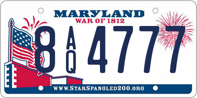MD license plate 8AQ4777