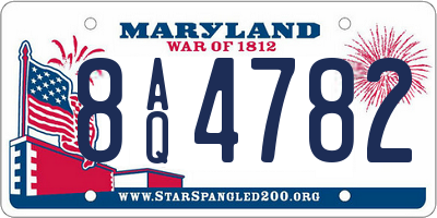 MD license plate 8AQ4782