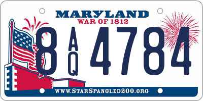 MD license plate 8AQ4784