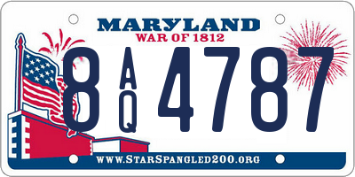 MD license plate 8AQ4787