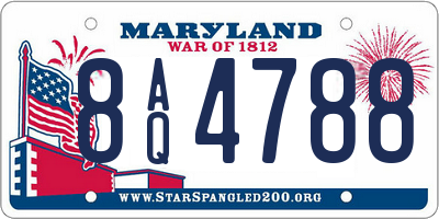 MD license plate 8AQ4788