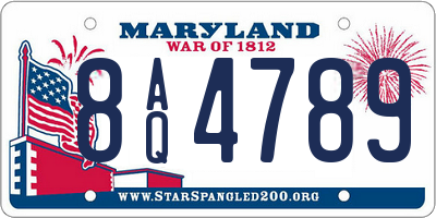 MD license plate 8AQ4789
