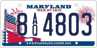 MD license plate 8AQ4803